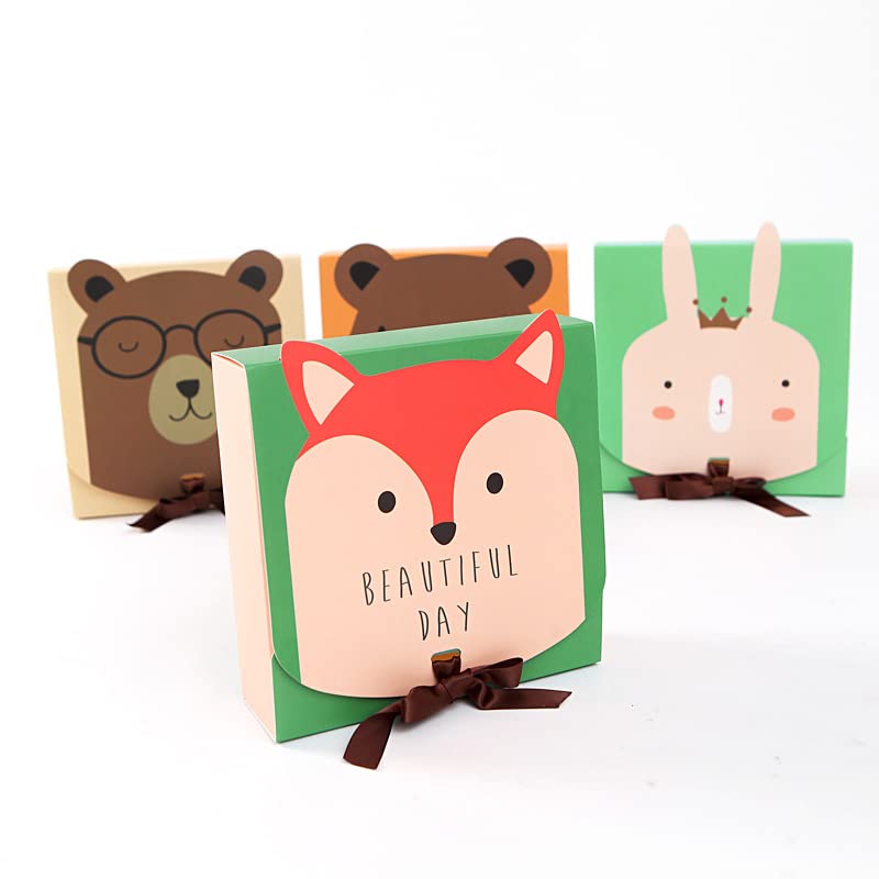 12-Pack Woodland Party Favor Boxes (3 of Each Design) - Wild One Baby Shower Decorations, Animal Theme Goodie Bags, Enchanted Forest Gift Boxes for Birthday Parties, Baby Showers & Themed Events | Perfect for DIY Favors, Wedding Decor & Kids Party Supplies