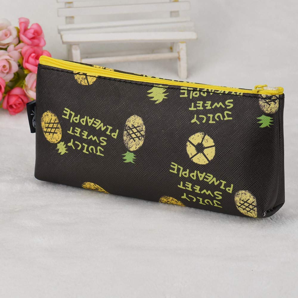 Colorful Canvas Pencil Case for Students - Makeup & Stationery Organizer with Pen Holder - Perfect for School, Office, Travel & Cosmetic Storage (One Size)