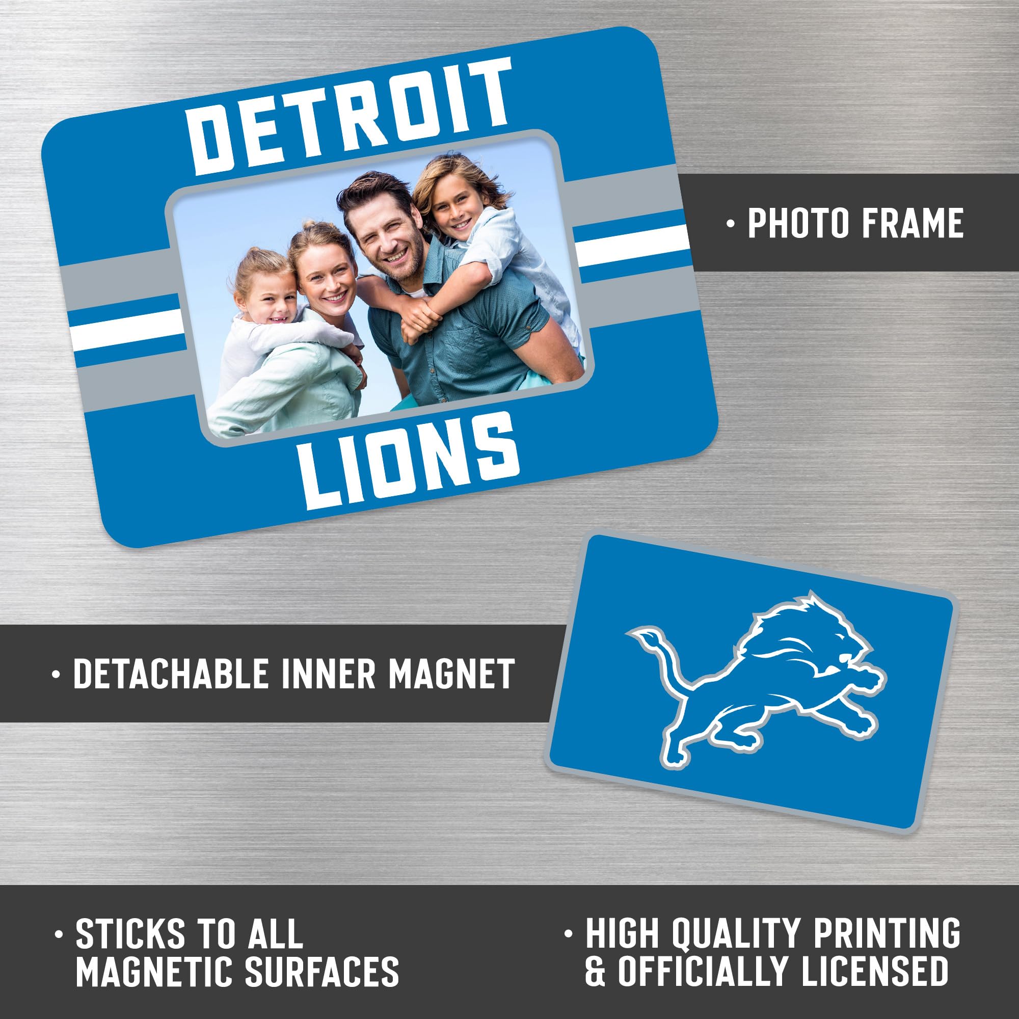 NFL Football Stripes Magnetic Picture Frame & Magnet Set (5