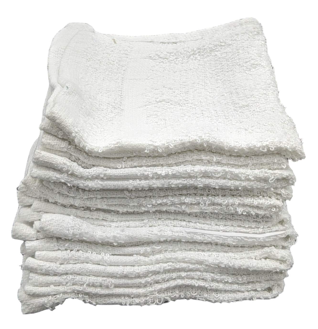 600 Pack - 12x12 Inch White Cotton Cleaning Rags - Reusable Lightweight Thin Cloth for Wood Staining, Painting, Crafts, Garage & Auto Detailing - Multipurpose Shop Towels (3/4 Lb per Dozen) - Perfect for DIY Projects, Home Cleaning & Workshop Use