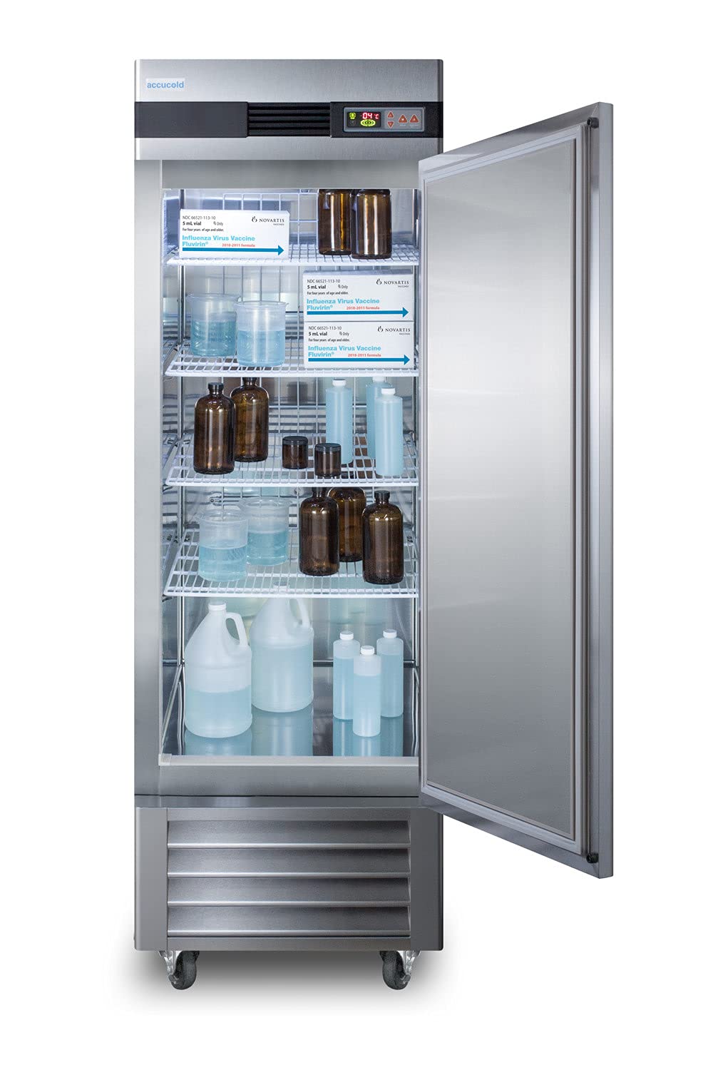 Summit ARS23ML 23 Cu.Ft. Stainless Steel Upright Pharmacy Refrigerator - Automatic Defrost, Digital Thermostat, Lock | Medical Storage, Vaccine Preservation, Laboratory Use