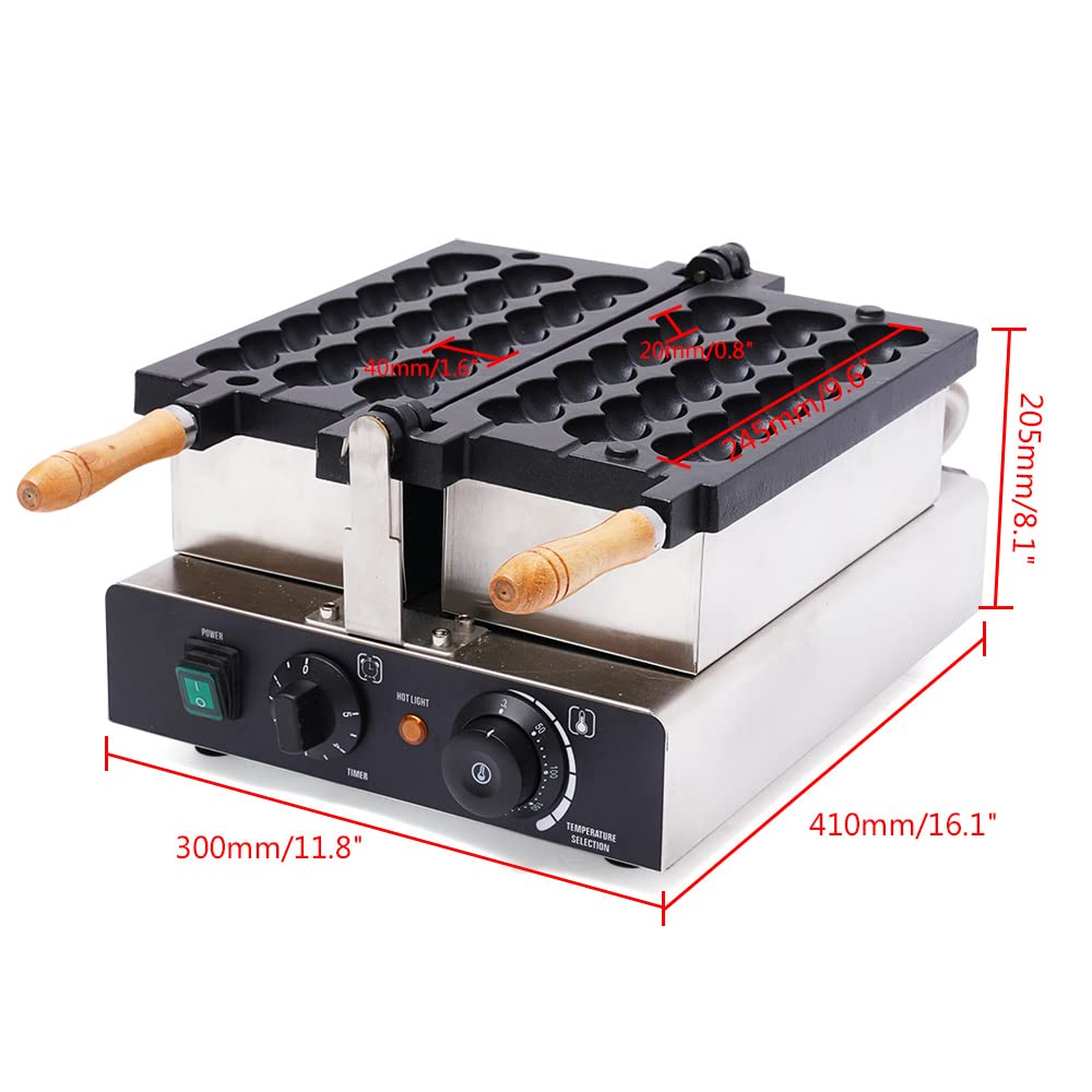 DYRABREST Commercial Waffle Bites Maker - Nonstick Rotating Electric Bubble Waffle Ball Machine for Restaurant, Cafe, Tea Shop & Home Use - Perfect for Desserts, Snacks & Party Catering