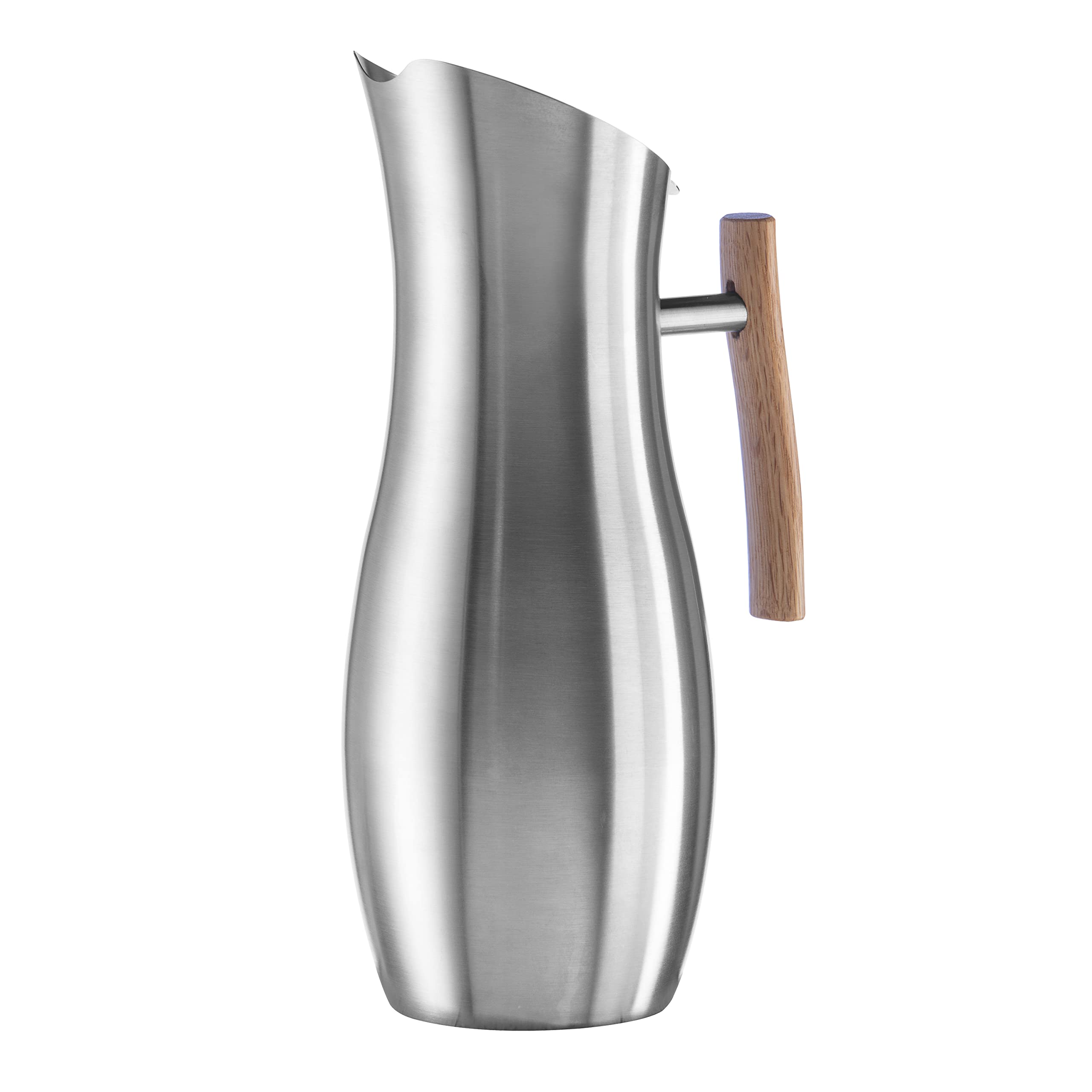 OGGI Slimline Stainless Steel Pitcher with Ice Guard - 68oz (2L) Metal Water Carafe for Iced Tea, Lemonade & Cold Beverages - Perfect for Parties, Entertaining & Outdoor Gatherings