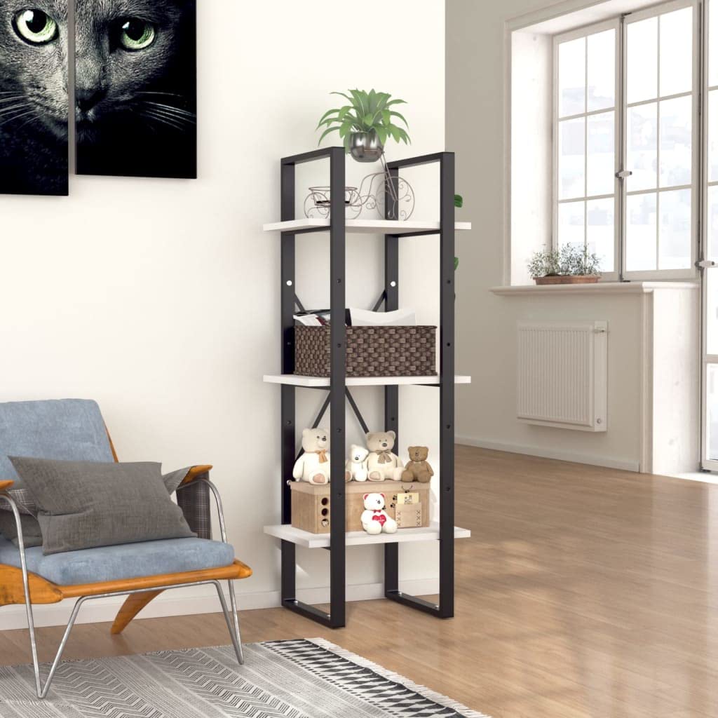 3-Tier Bookcase Storage Cabinet - White Multipurpose Bookshelf & Display Shelf for Living Room, Bedroom - 15.7