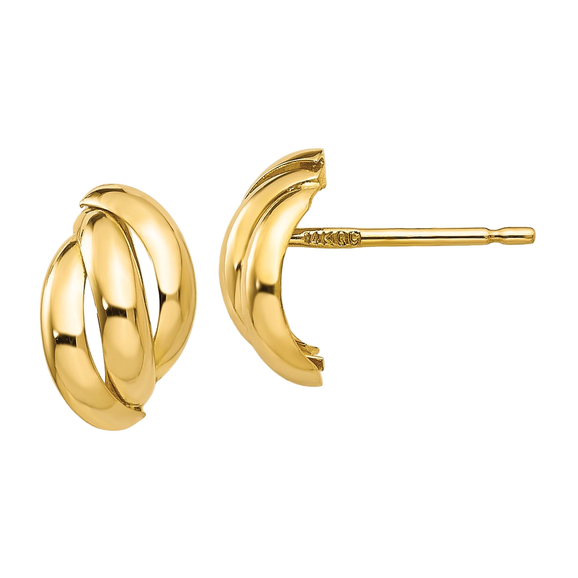 14K Solid Yellow Gold Stud Earrings for Women - Hypoallergenic, Dainty & Elegant Everyday Jewelry - Perfect for Gifts, Parties & Special Occasions