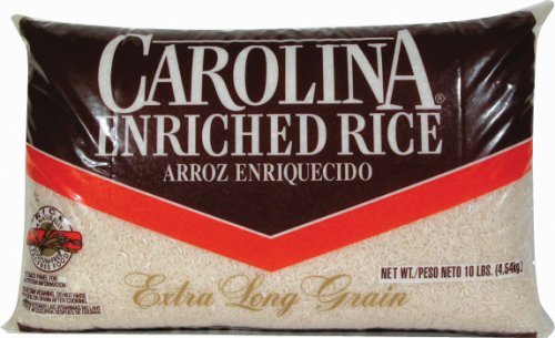 Premium Carolina Enriched Extra Long Grain Rice - 10 Pound Bag (10 lbs) - Perfect for Cooking, Meal Prep & Family Dinners