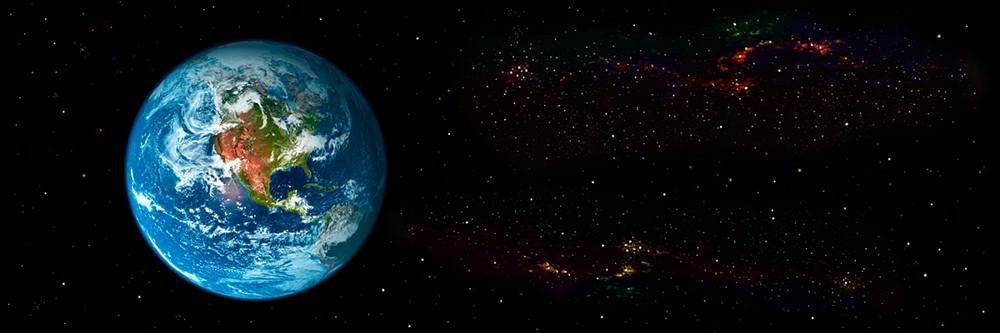 Peel & Stick Wall Mural - Earth in Space View with North America | 36x12 Inch Removable Wallpaper | Perfect for Bedroom, Nursery, or Office Decor