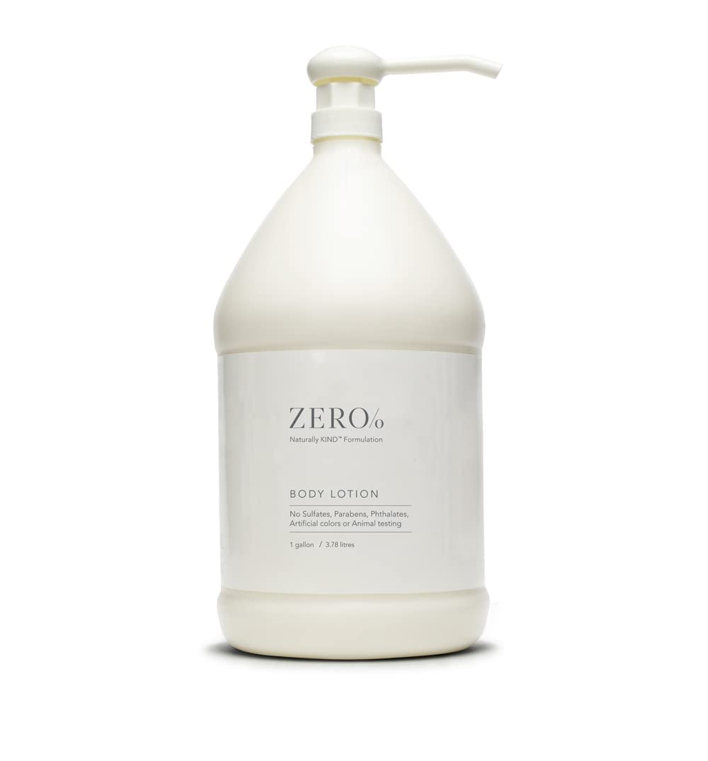 Zero% Unisex Body Lotion - 1 Gallon - Light & Fresh, Nourishing, Paraben-Free, Sulfate-Free, Phthalate-Free - Perfect for Daily Moisturizing, Spa Days & Gift Sets