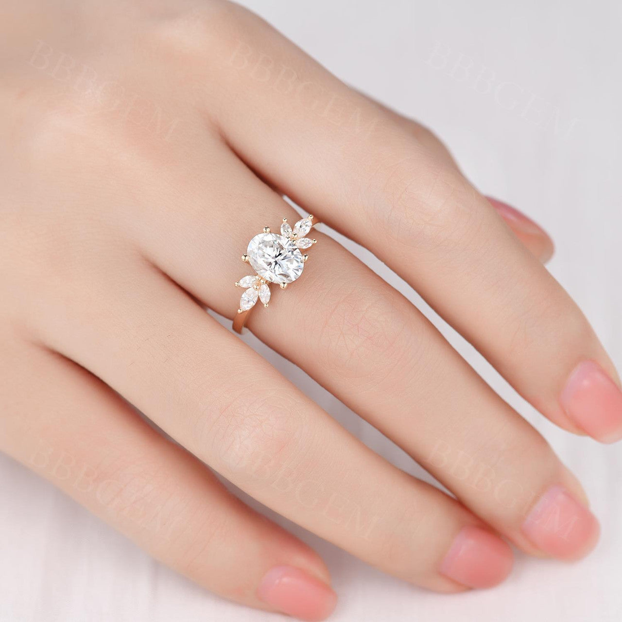 14K Rose Gold Oval Moissanite Engagement Ring - Wedding, Promise & Anniversary Jewelry for Women | Perfect for Proposals, Bridal Sets & Special Occasions