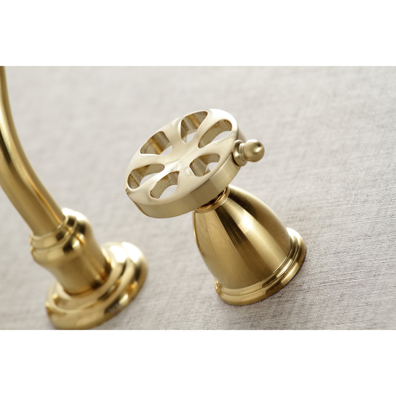 Belknap KS3027RX Brushed Brass Two Handle 3 Hole Wall Mount Roman Tub Faucet - Perfect for Bathroom Renovation & Luxury Spa Experience