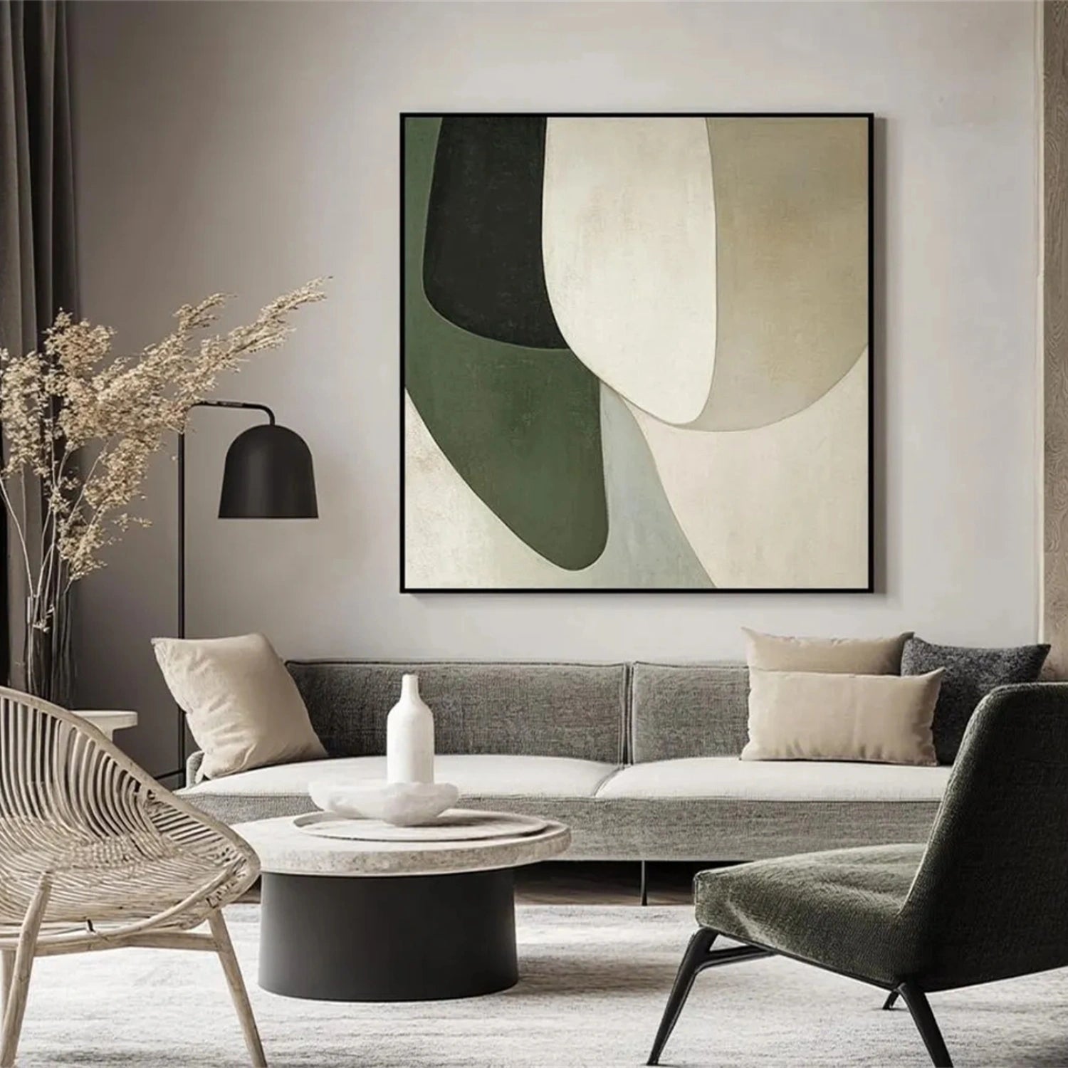 Blue & Green Abstract Wall Art Print #BG092 - Modern Home Decor for Living Room, Bedroom & Office