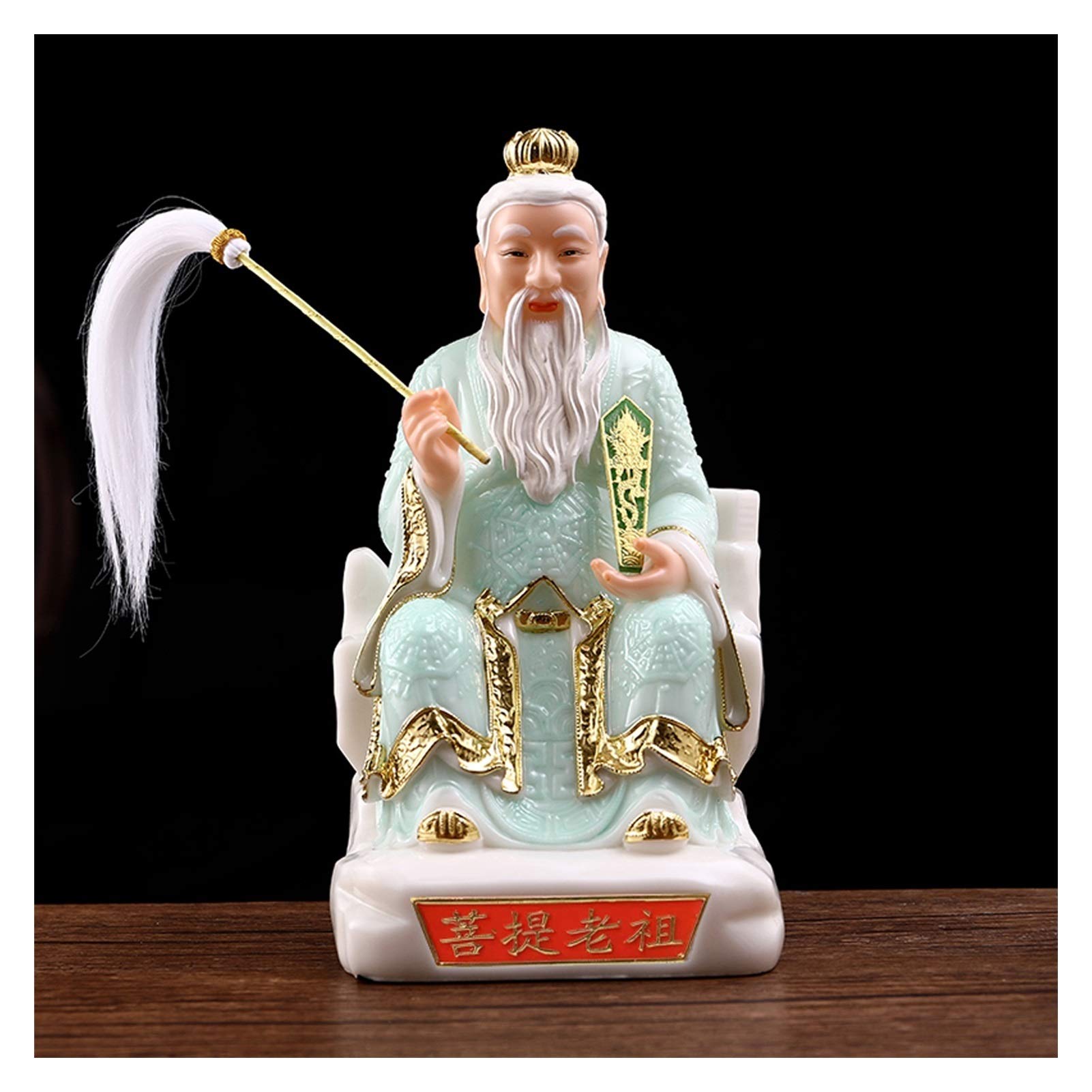 Hand-Carved Lucky Buddha Statue - Lifelike White-Haired Kind Old Man Sculpture | Chinese Classic Home Decor | Indoor Meditation Statue | Perfect Gift for Yoga & Zen Lovers (White/Blue) - Ideal for Home Altar, Meditation Room & Office Decor