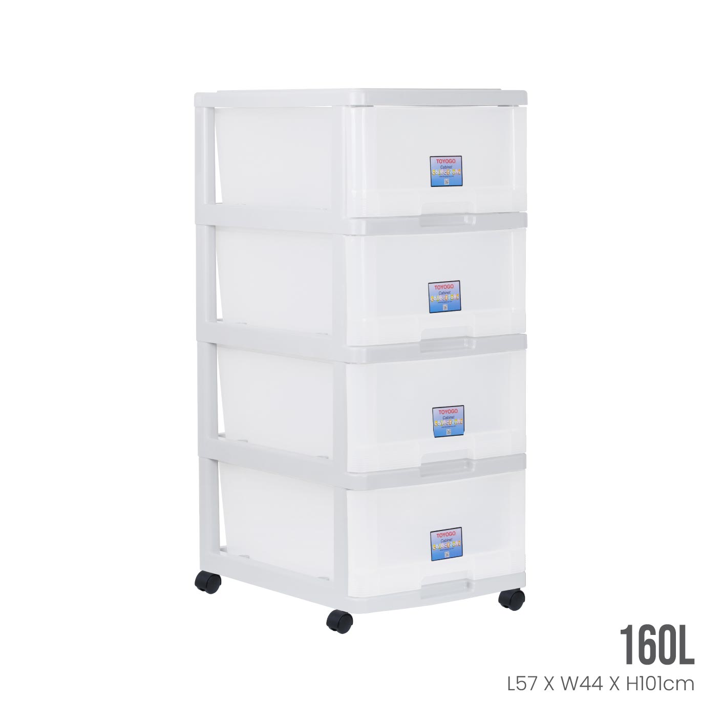 WHITE FRAME TRANSLUCENT DRAWER (807-4WF-TPT)