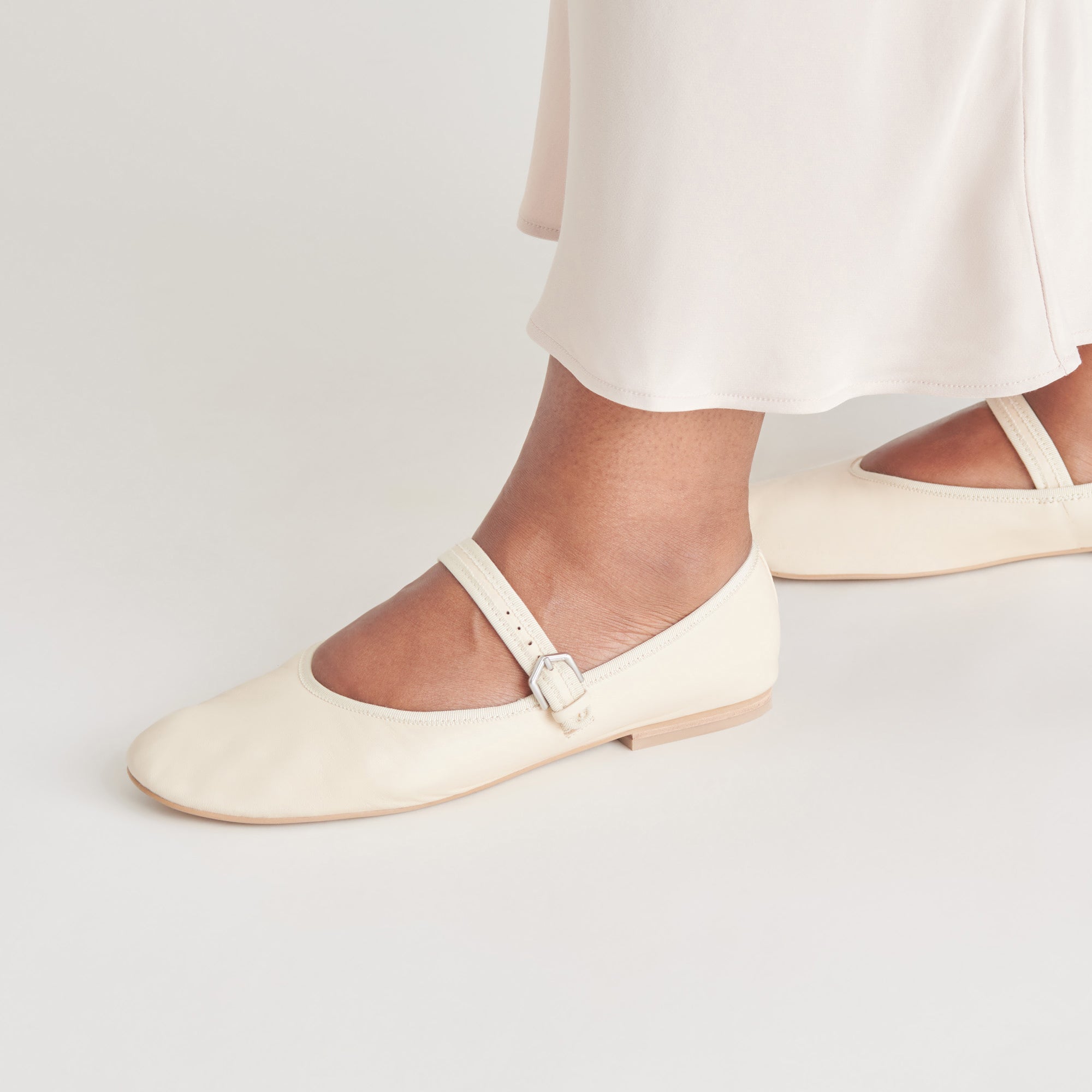 Roslyn Ballet Flats - Genuine Leather in Cream for Women | Comfortable & Stylish Shoes for Work, Casual Wear & Dance