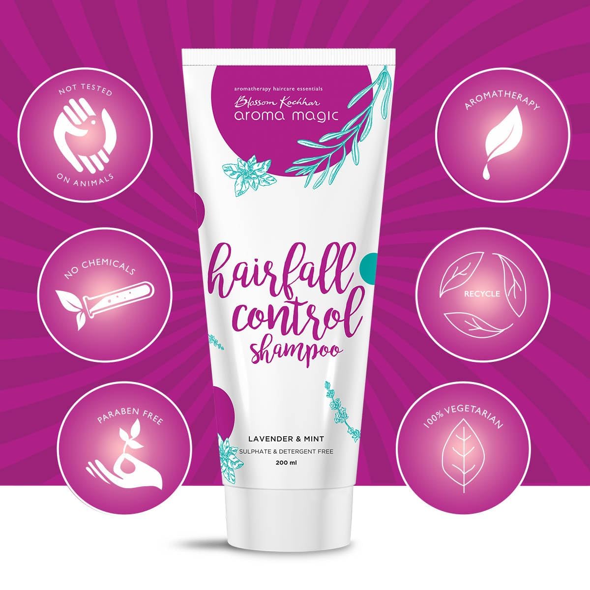 Aroma Magic Hair Fall Control Shampoo - 200ml for Thinning Hair & Scalp Care | Reduces Hair Loss & Promotes Growth | Daily Use for Healthy Hair