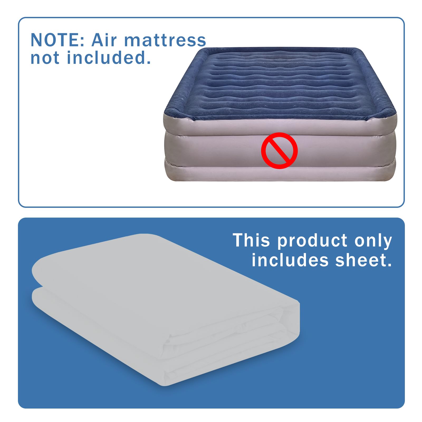 Bedecor Premium Twin XL Air Mattress Sheets - Super Soft, Breathable & Removable Cover with Elastic Band for Deep Pockets up to 21