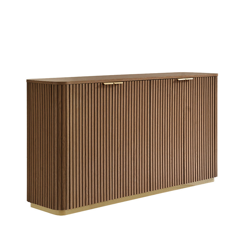 Modern Curved Wood Cabinet - Elegant Storage Solution for Living Room, Bedroom & Office | Solid Wood Furniture with Sleek Design for Home Organization