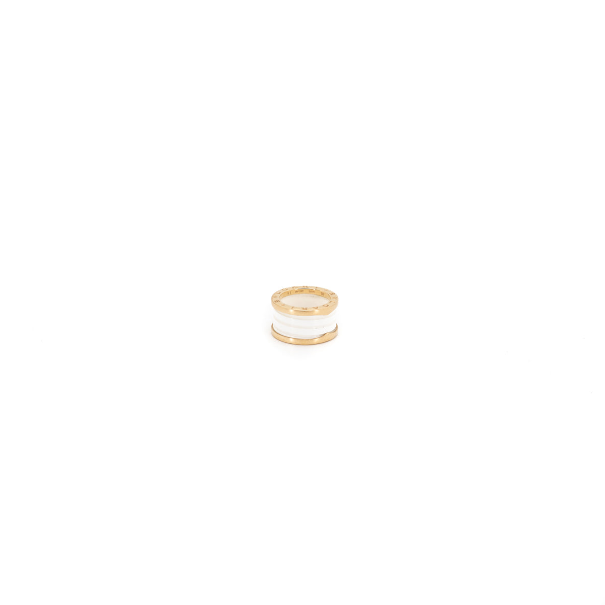 Bvlgari B.Zero1 18K Pink Gold White Ceramic Ring for Women - Luxury Italian Jewelry Gift for Anniversary, Valentine's Day & Special Occasions