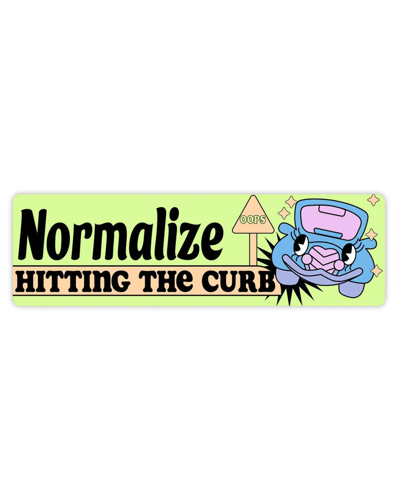 Funny Car Bumper Sticker - 'Normalize Hitting The Curb' Vinyl Decal for Cars, Trucks & Windows - Perfect for Car Enthusiasts & Prank Lovers