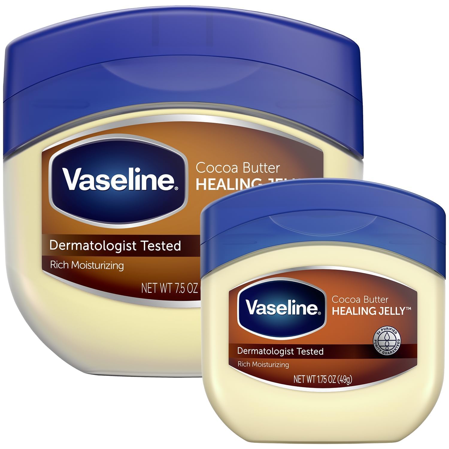 Vaseline Cocoa Butter Healing Jelly, 2-Size Variety Bundle – #1 Dermatologist Recommended Skin Protectant for Dry & Sensitive Skin | Moisturizing Ointment for Hands, Body & Lips | Perfect for Winter Care & Daily Hydration