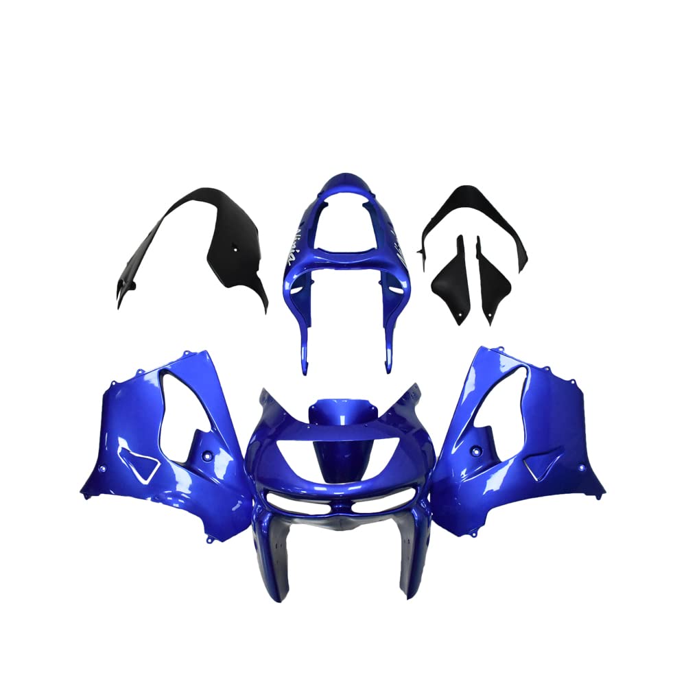 US Stock Blue Fairing Kit for Kawasaki Ninja ZX-9R (1998-1999) | ABS Plastic Aftermarket Bodywork & Frame Replacement | Perfect for Motorcycle Restoration & Racing Upgrades