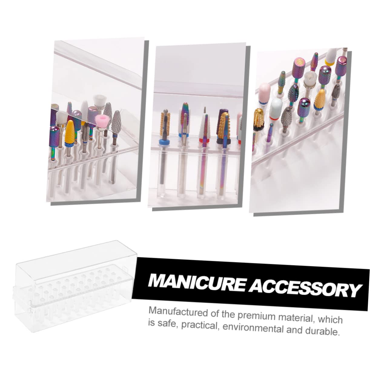 Beavorty 30-Hole Nail Drill Bits Organizer Box - Portable Storage Case for Manicure & Pedicure Drill Bits - Perfect for Salon Professionals & Home Nail Care