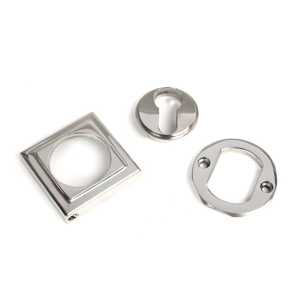 Polished Stainless Steel Concealed Square Euro Escutcheon Plate - Modern Door Hardware for Interior & Exterior Doors | Perfect for Home, Office, and Commercial Spaces