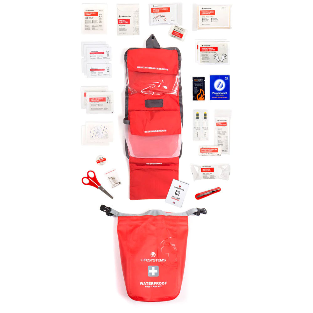 Lifesystems Waterproof First Aid Kit – Compact Emergency Medical Supplies for Outdoor Adventures, Hiking, Camping & Travel