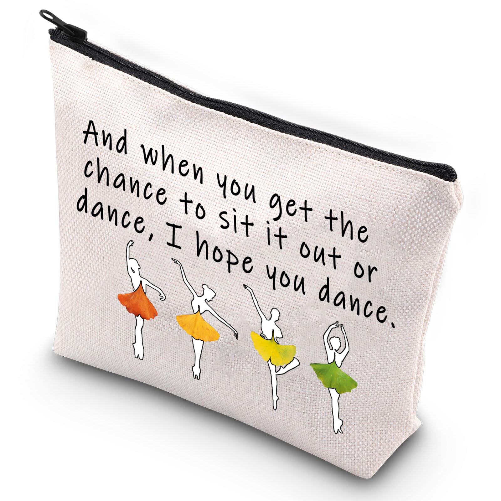 **G2TUP Ballet Girl Makeup Cosmetic Bag – Waterproof Dance Makeup Pouch for Women & Girls – Inspirational Quote Gift for Dance Team – Perfect for Ballet Class, Recitals & Travel**