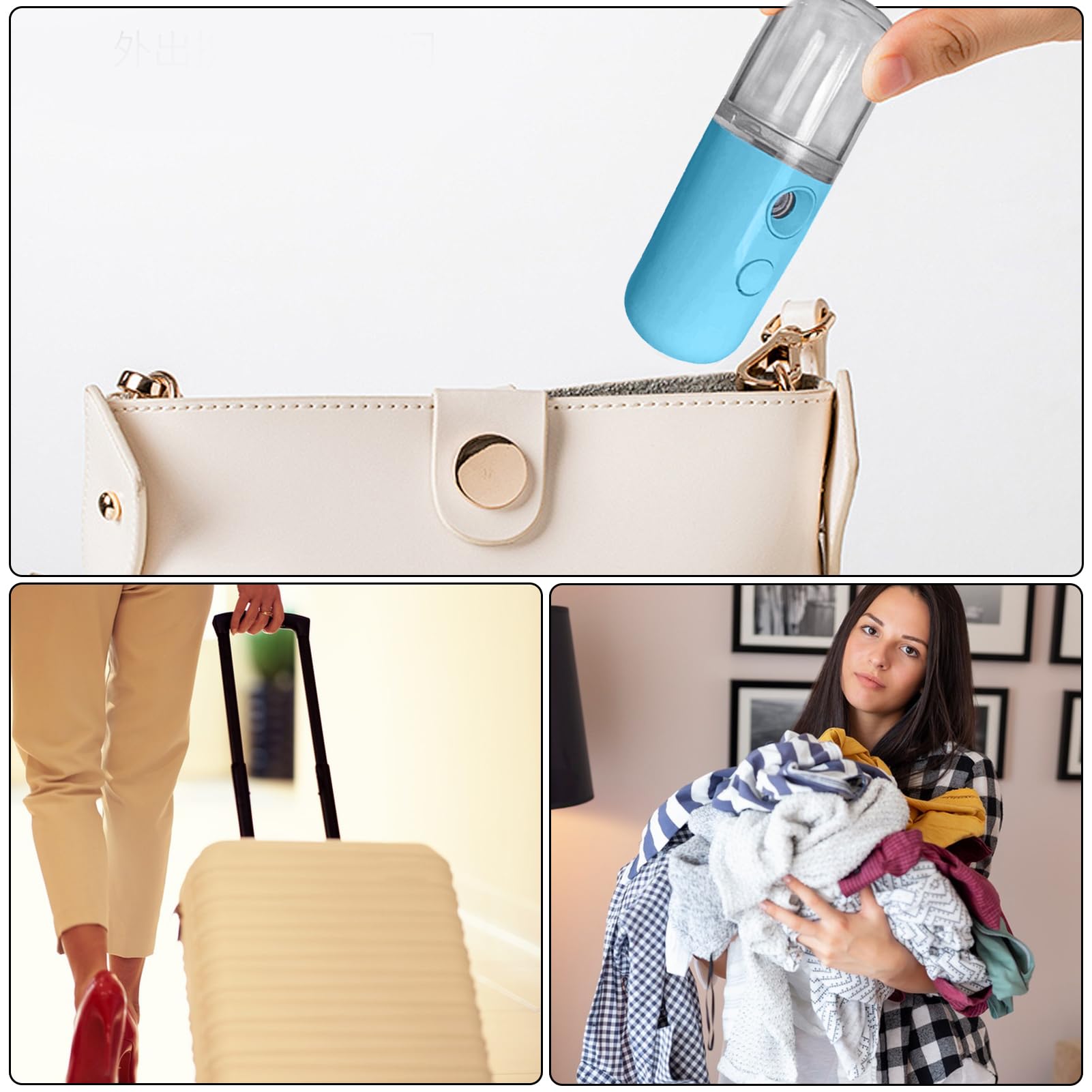 Deojtga Portable Electric Clothes Steamer - Rechargeable Handheld Steamer for Wrinkles, Wireless Travel Garment Steamer with Fast Heating | Perfect for Travel, Business Trips & Home Use
