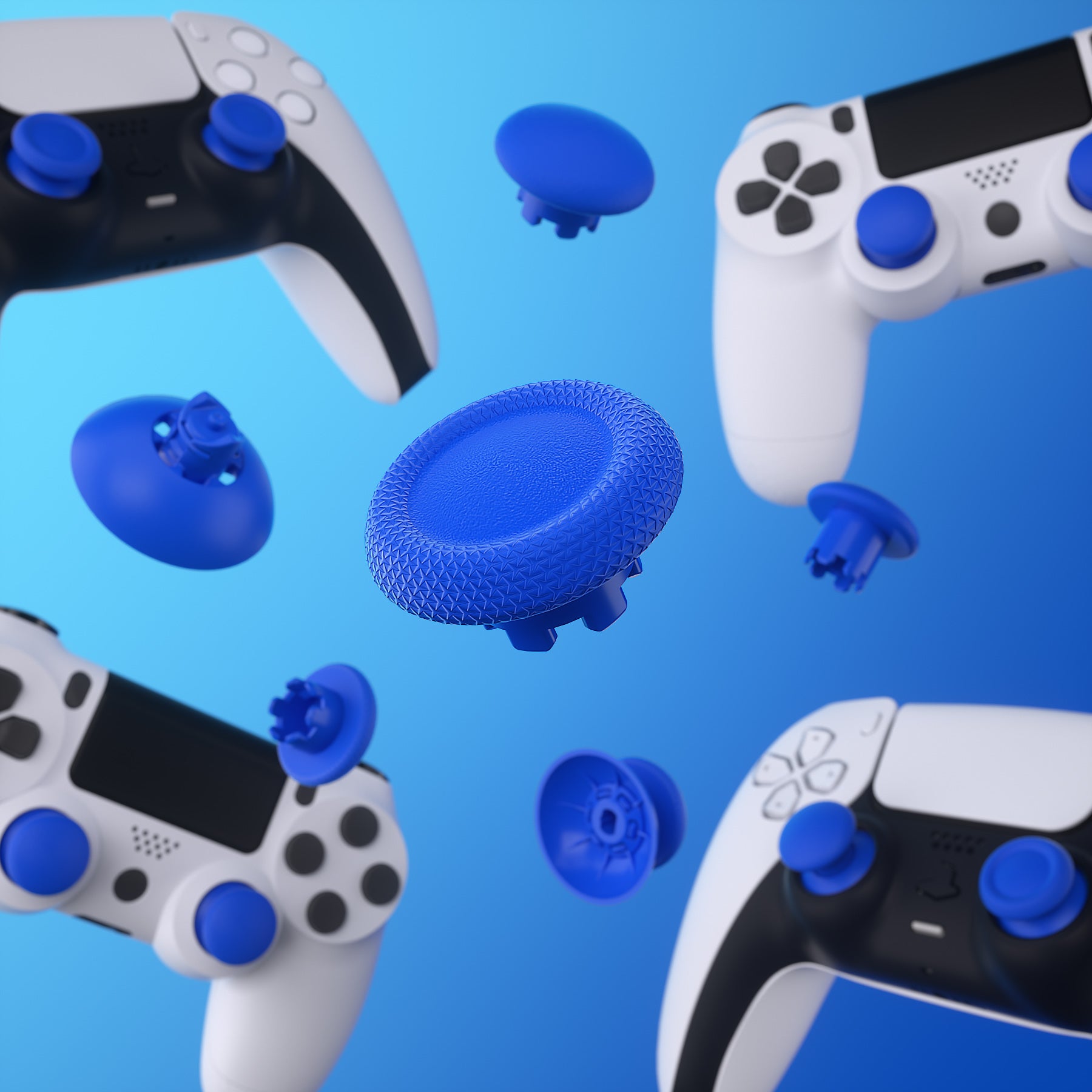 eXtremeRate EDGE Sticks Replacement Interchangeable Thumbsticks for PS5 & PS4 Controllers - Blue | Enhanced Grip & Precision for Gaming | Perfect for FPS, Racing & Action Games