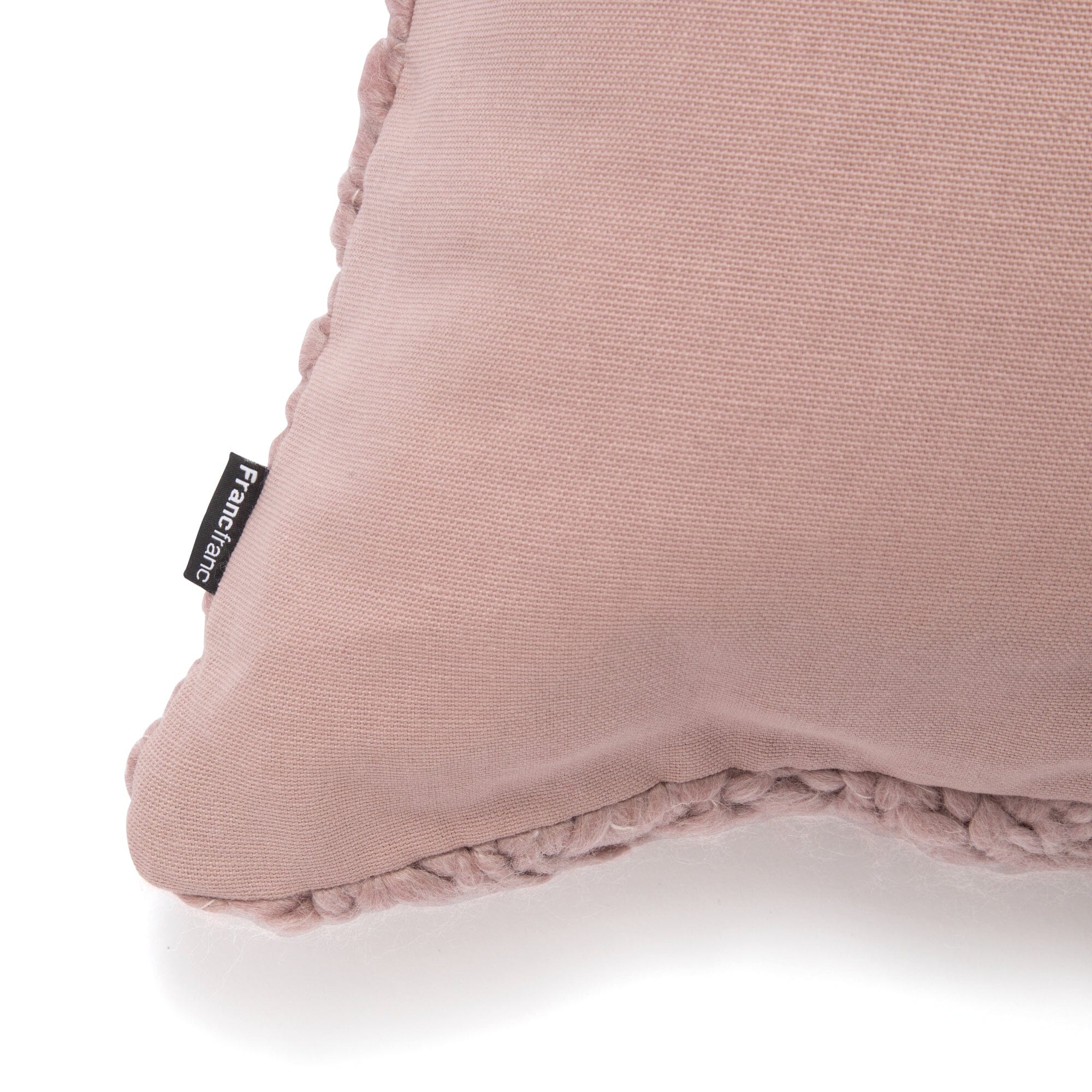 Soft Kint Ribbon Cushion Cover 18x18 Inches - Premium Pink Decorative Pillow Case for Sofa, Bed, Living Room - Home Decor & Gift Idea