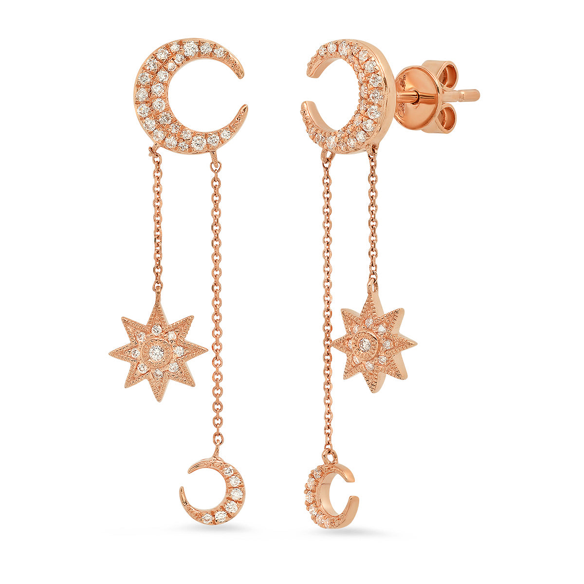 Mini Galaxia Moon Drop Earrings - Dainty Celestial Studs for Women, Hypoallergenic & Lightweight - Perfect for Everyday Wear, Date Night & Gifts
