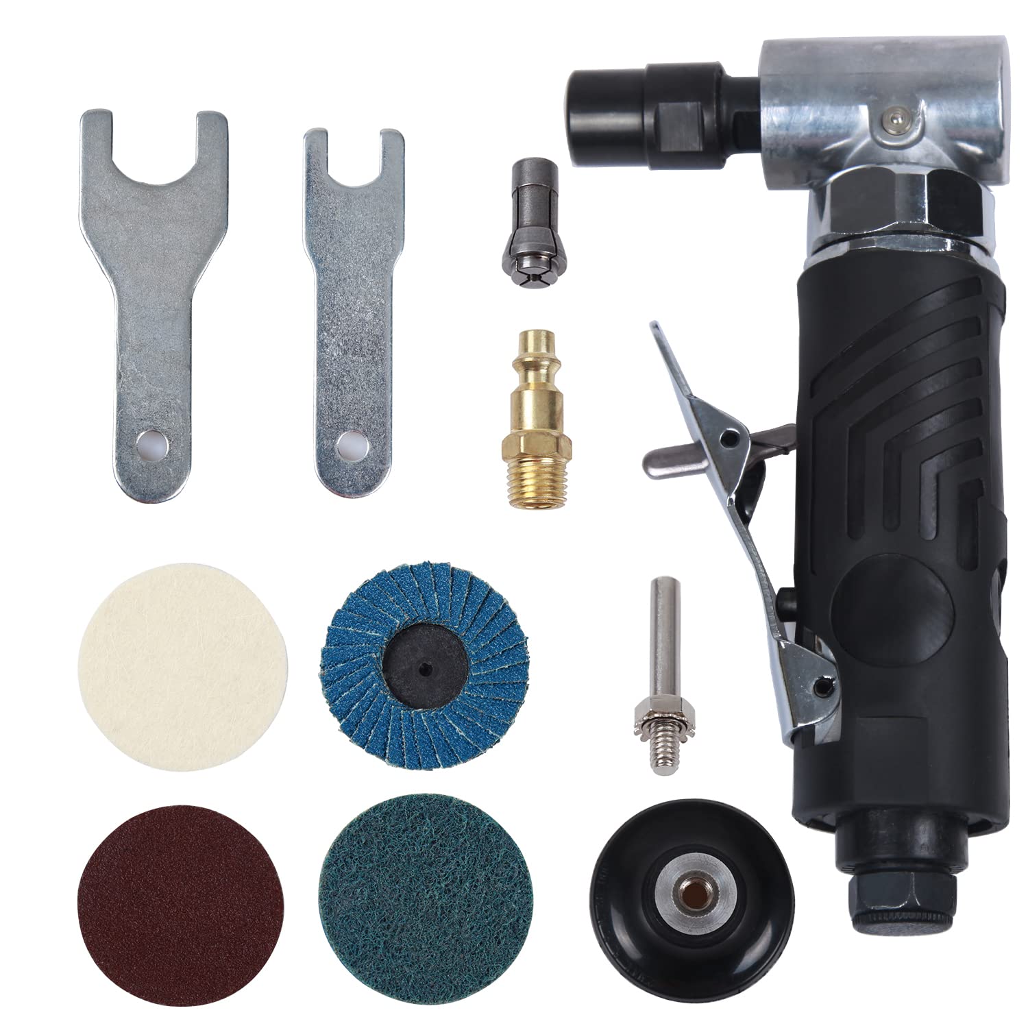 90 Degree Angle Air Die Grinder 1/4 Inch with 4pcs 2