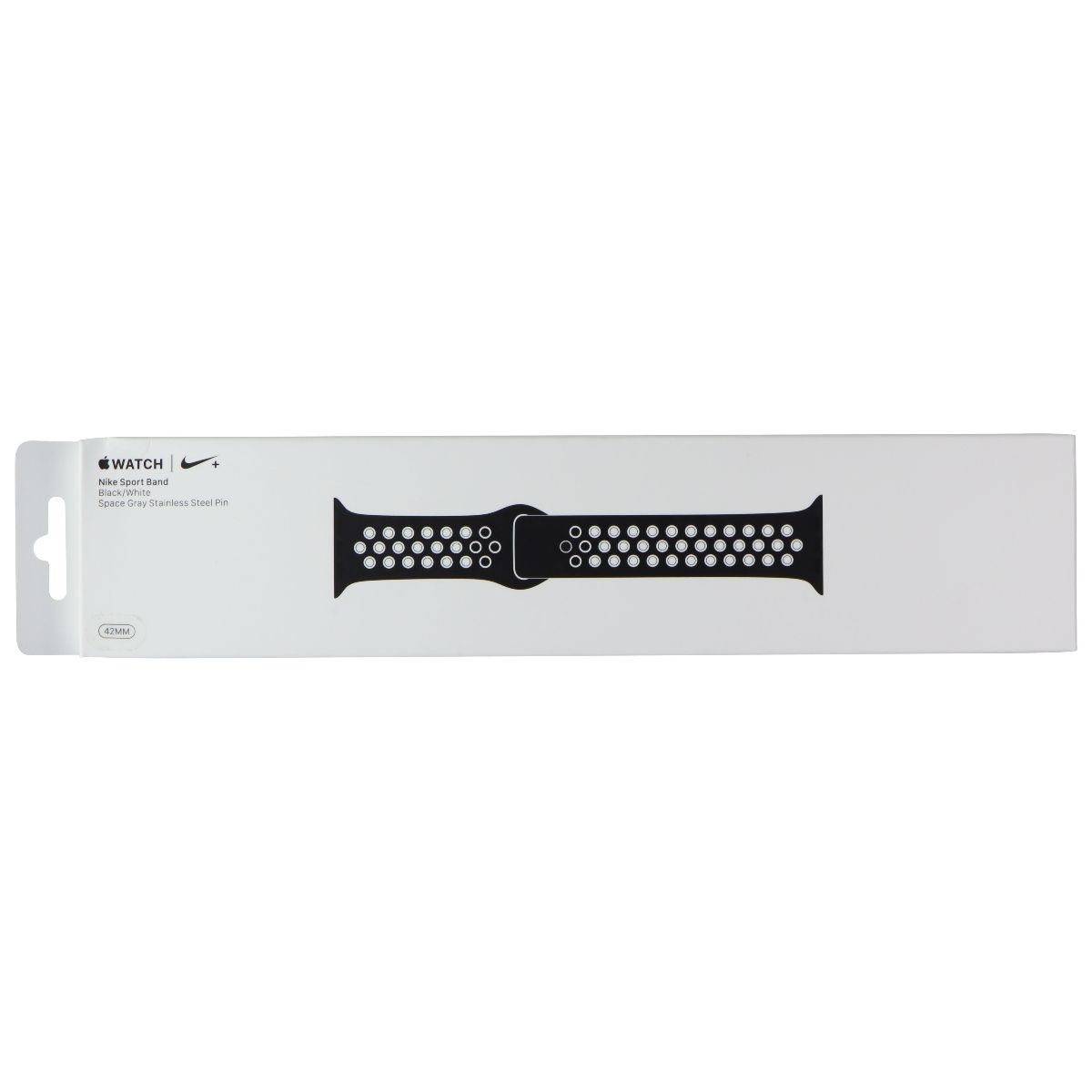 Apple Watch 42mm Nike+ Sport Band - Compatible with 45mm/44mm/42mm Models - Black & White - Perfect for Running, Gym & Active Lifestyle