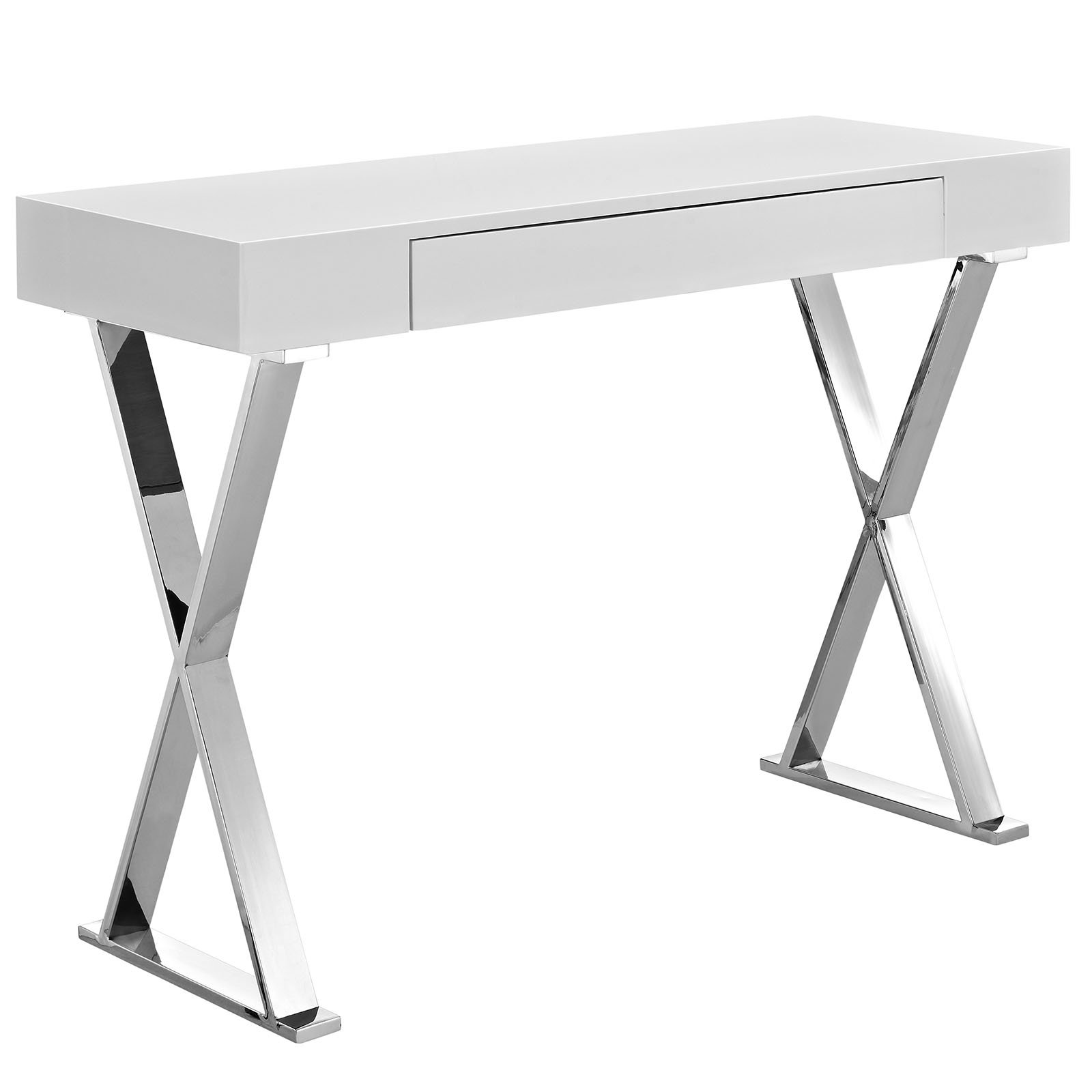 Modway MO-Desk - Modern White Console Table for Home Office, Entryway & Living Room - Sleek Writing Desk with Durable Finish for Work & Decor