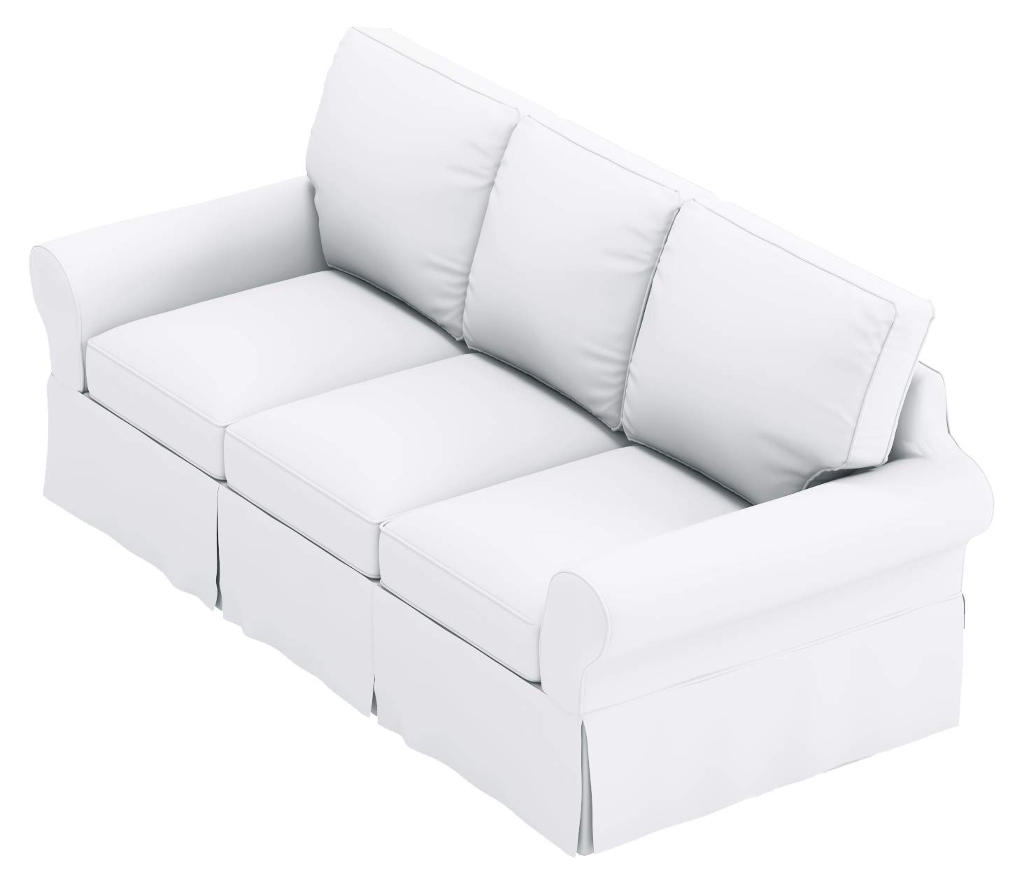 Premium Dense Cotton Sleeper Sofa Cover - Fits Pottery Barn PB Basic 3-Seat Sleeper Sofa Bed | Durable White 3-Seater Slipcover for Living Room, Guest Room & Home Theater Comfort