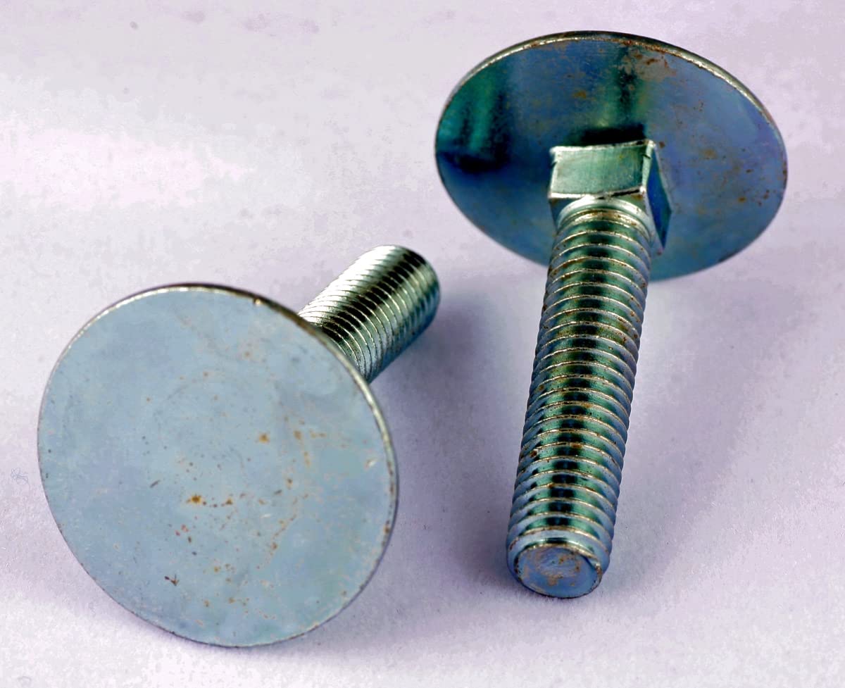 3/8-16 x 2 Inch Zinc Plated Elevator Bolts - 100 Pack - Heavy Duty Fasteners for Elevators, Conveyors & Industrial Machinery