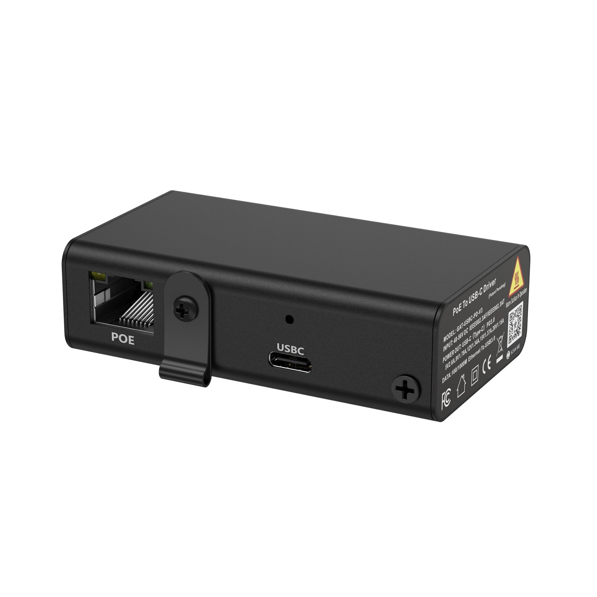 PoE Texas Gigabit PoE+ to USB-C 3.0 Adapter - 802.3at Power Over Ethernet Converter for 25W Tablets - Compatible with iPad Pro 12.9, Surface Go, Galaxy Tab - Ideal for POS Systems, Digital Kiosks, Retail Displays & Office Workstations