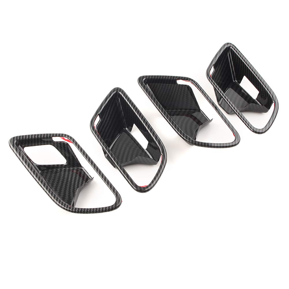 Carbon Fiber Look Door Pull Handle & Support Bracket for Mercedes-Benz A-Class W177 (2019) - Interior Door Panel Upgrade for Enhanced Grip & Luxury Style | Perfect for Car Enthusiasts & DIY Auto Modifications