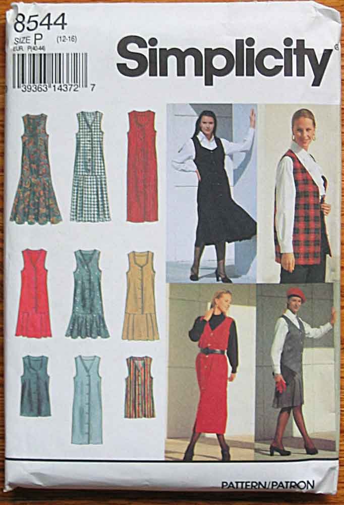 Simplicity Pattern 8544 Women's Jumper & Vest Set - Misses & Petite Sizes P (12-16) | DIY Fashion Sewing Project for Casual Wear & Office Outfits