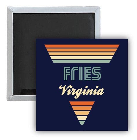 Retro Virginia Fries 2.5 x 2.5 Inch Refrigerator Magnet - Vintage Style Decorative Fridge Magnet for Kitchen, Office & Dorm Room Decor