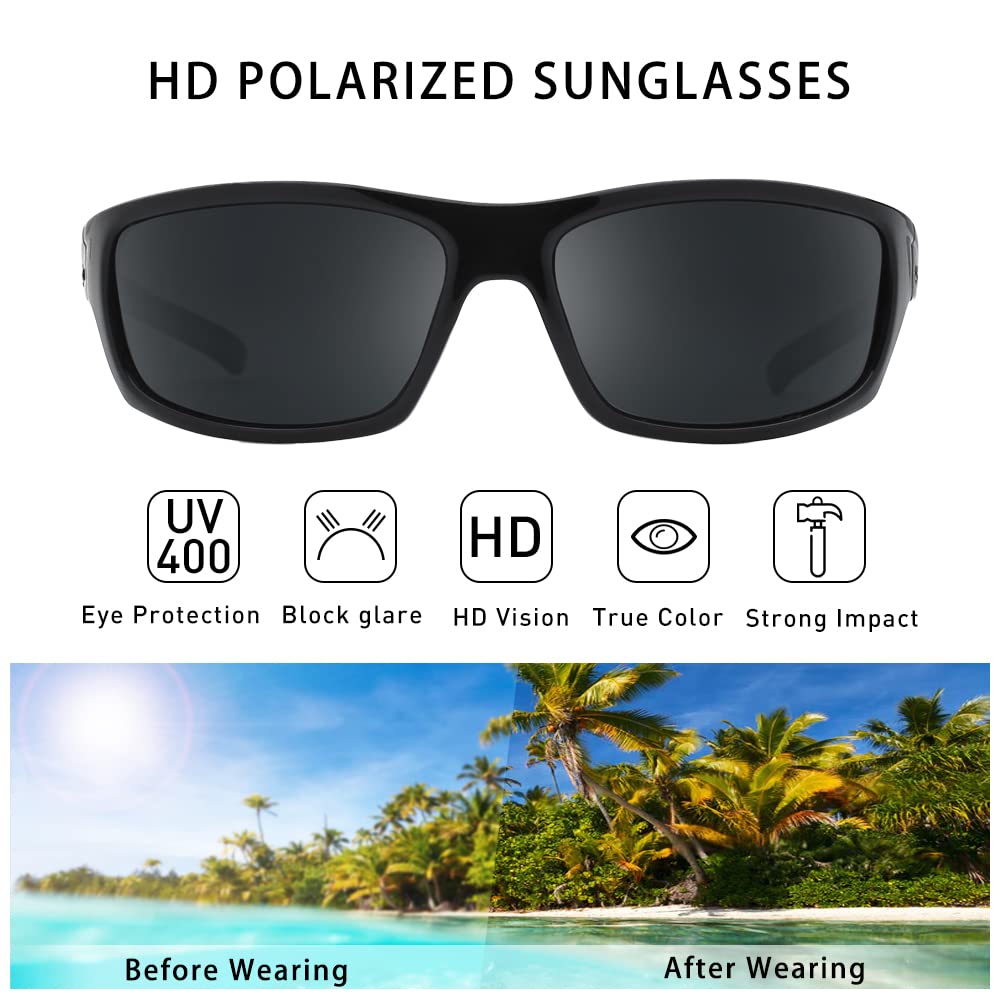 Polarized Sports Sunglasses for Men - Matte Finish, Mirror Lens, UV Protection - Ideal for Running, Cycling & Outdoor Activities