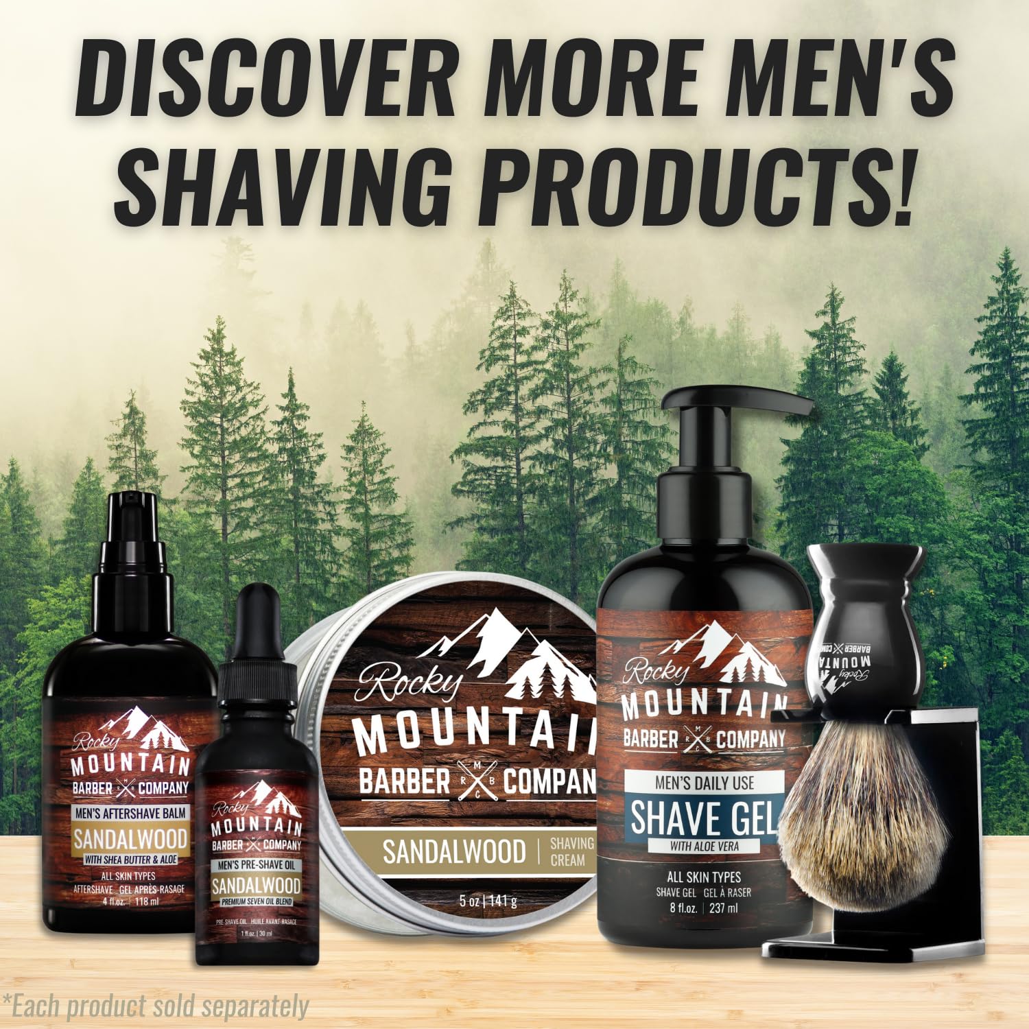 Rocky Mountain Barber Pre-Shave Oil with Sandalwood, Jojoba & Argan Oil - 7 Oil Blend for Smooth Shaving - 1 fl oz - Perfect for Men's Wet Shaving & Beard Care Routine