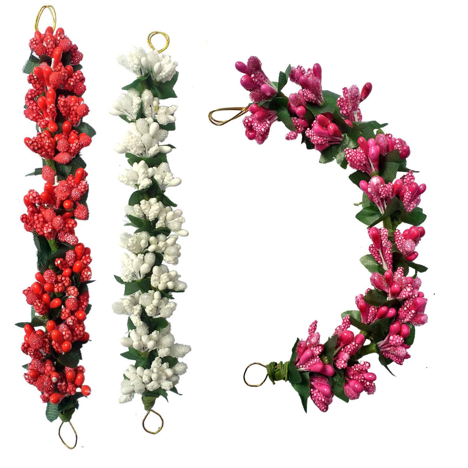 GuruEmbellish Artificial Flower Hair Clip - Pack of 3 Multicolor Floral Hair Accessories for Women & Girls | Perfect for Weddings, Parties & Boho Fashion