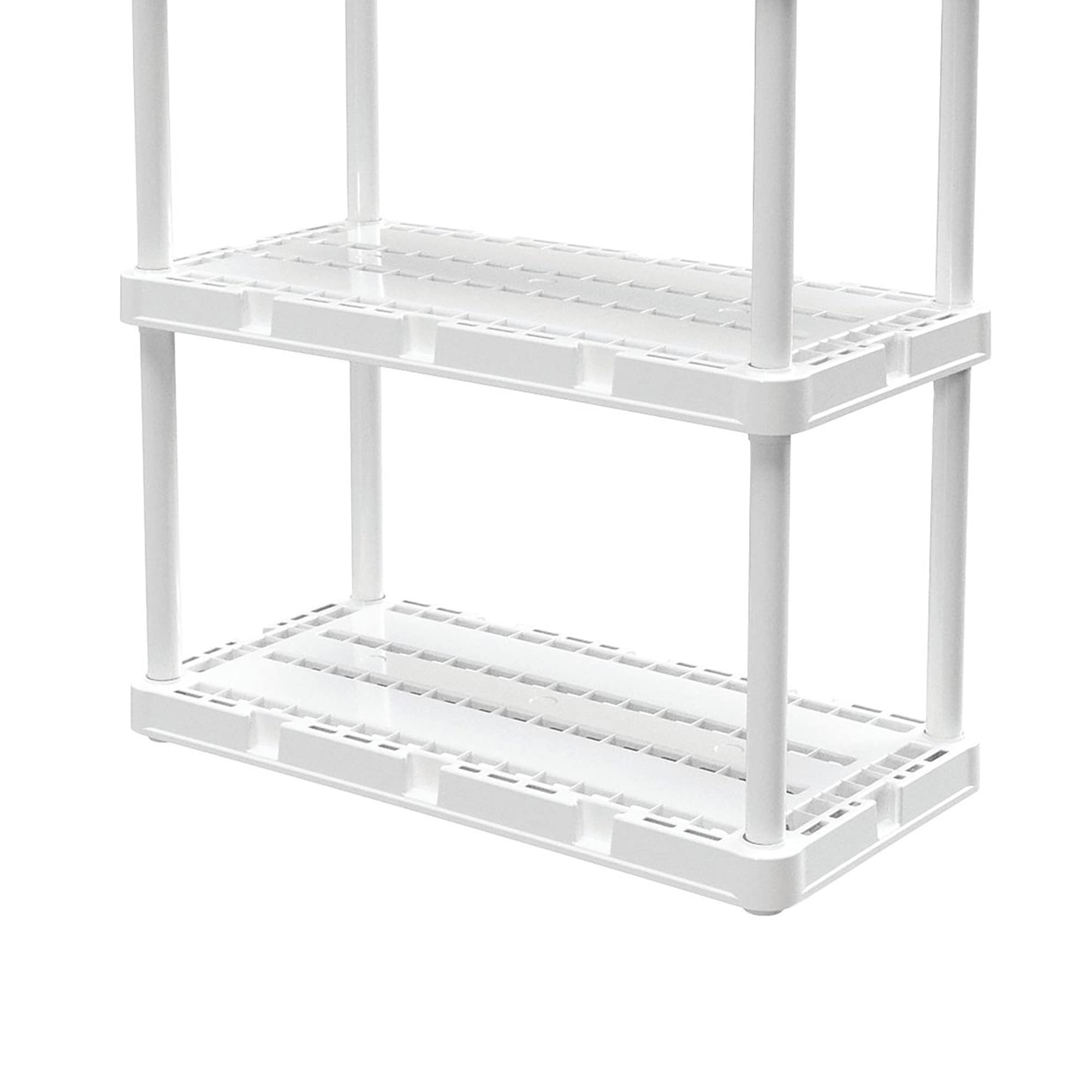 Gracious Living 4-Shelf Adjustable Ventilated Storage Organizer - White | Light Duty Shelving Unit for Garage, Basement & Laundry Room | Perfect for Storing Tools, Cleaning Supplies & Household Items