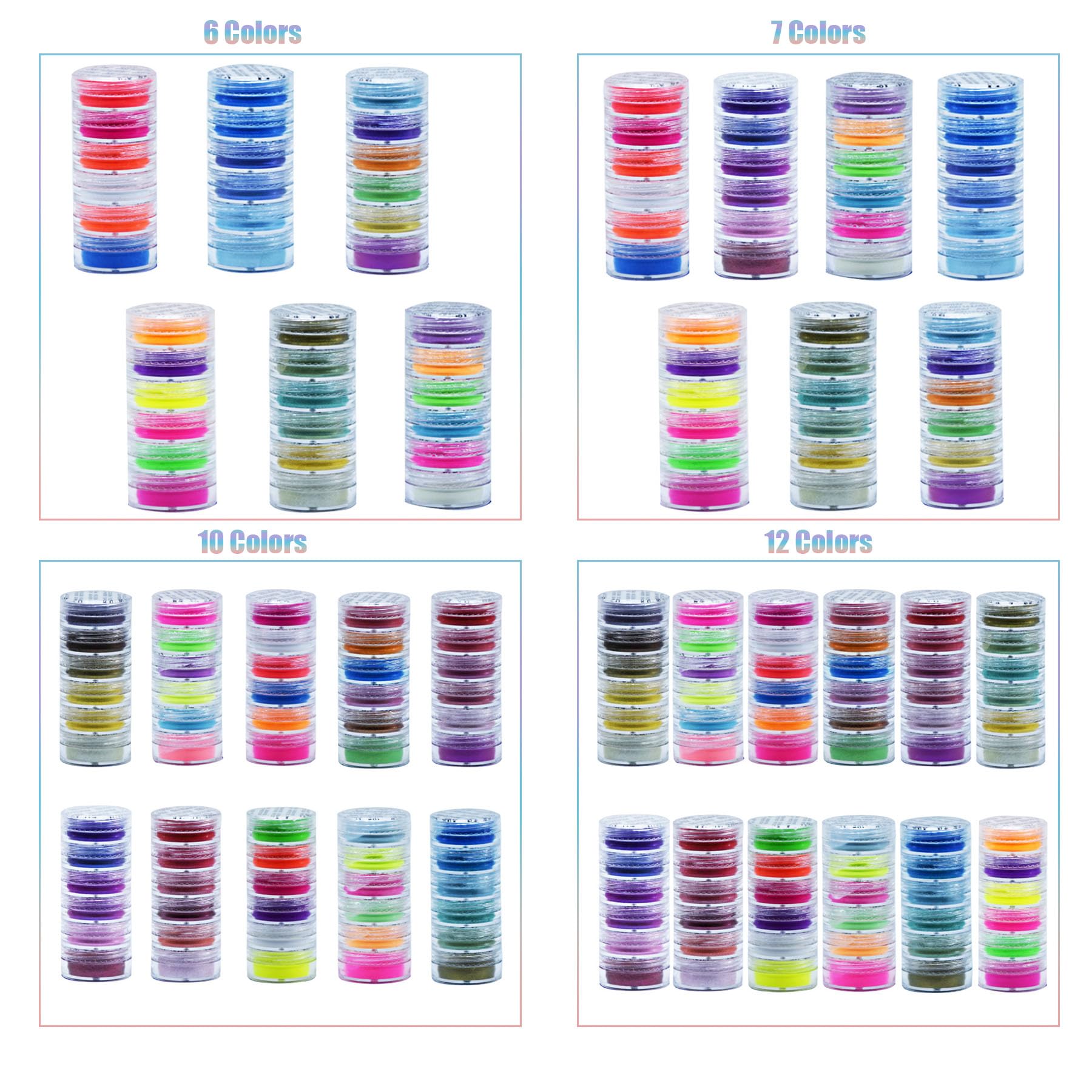 60 Colors Nail Powder Pigment Set - Fluorescent & Pearlescent Halo Powder for Acrylic Nails, Nail Art & Body Painting - High-Gloss, Long-Lasting & Luminous - Perfect for Salon, Home Manicure & DIY Nail Designs