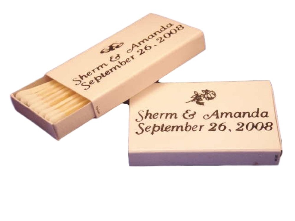 50 Personalized White Cover Wooden Match Boxes - Custom Matches for Weddings, Parties & Events | Fast 24-Hour Processing & Express Shipping | Perfect for Favors, Gifts & Special Occasions