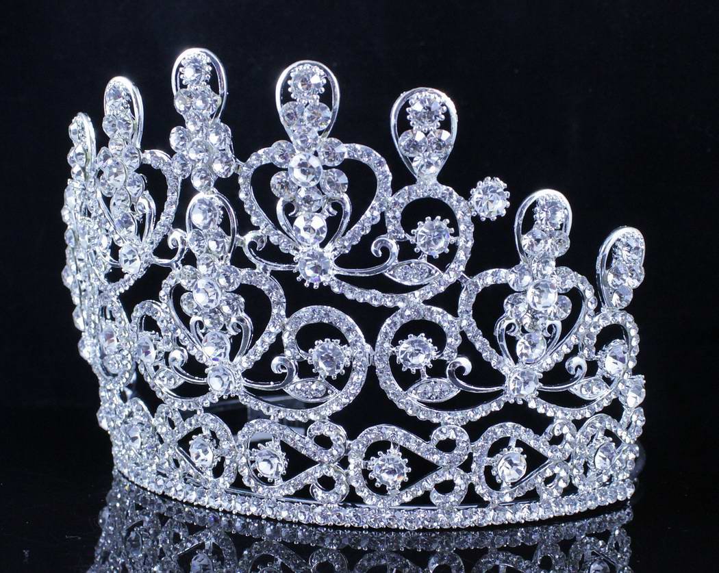 Stunning Clear Austrian Crystal Rhinestone Tiara Crown with Hair Combs - Gold or Silver (Silver with Combs) | Bridal Wedding, Birthday Party, Prom, Beauty Pageant Accessory