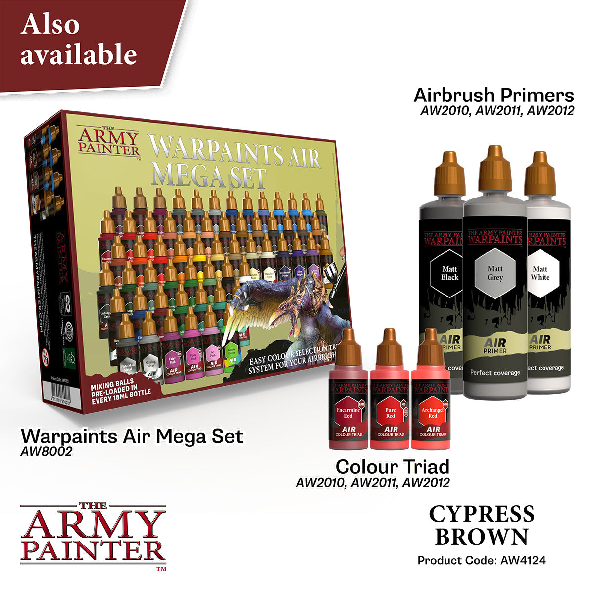 Warpaints Air: Premium Cypress Brown Watercolor Paint Set for Artists - Perfect for Canvas, Paper & DIY Craft Projects